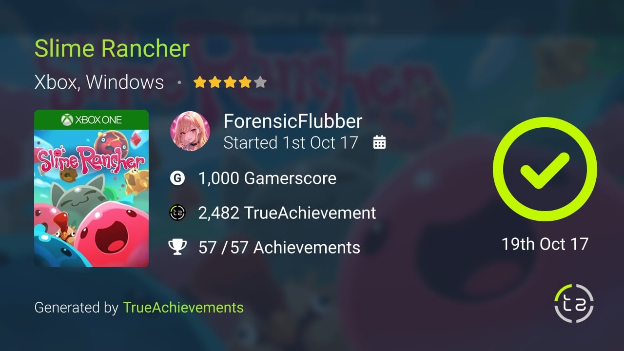 Slime Rancher achievement summary
